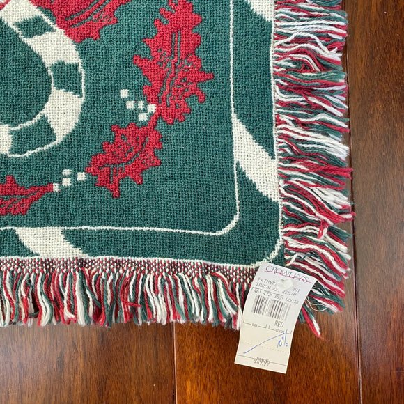 Vintage NWT Manual Woodworkers & Weavers Christmas Throw Blanket Tapestry Santa - Picture 8 of 10